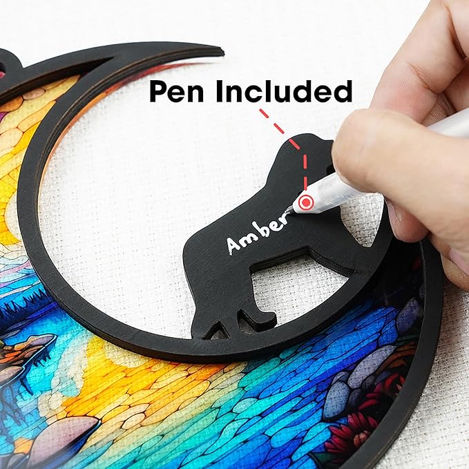 6'' Boykin Spaniel Dog Memorial Suncatcher Personalized Name Dog Breed Pet Ornament Window Car Hanging Sympathy Gift for Loss of Pet Passed Away Remembrance Gift for Dog Lovers SCD-B11-6-68