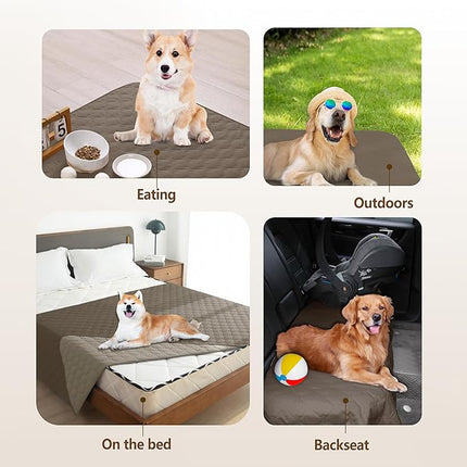 gogobunny 100% Double Sided Waterproof Dog Blanket Soft Pet Bed Cover Reversible Protect Furniture Couch Sofa Car for Puppy Cat Kids (Dark Walnut/Light Walnut, 40x50 Inch (Pack of 1))