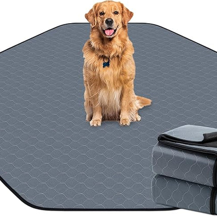 Washable Pee Pads for Dogs, 63'' Diagonal Octagon Puppy Pads, Designed for 24'' Width 8 Panels Dog Playpen, Non-Slip Whelping Pads with Super Absorbent, 2 Pack