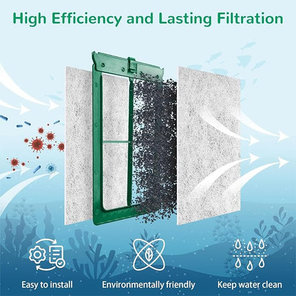 6 Pack Medium Aquarium Filter Cartridge for Whisper Bio Bag Power Filters, Medium Filter Cartridges for Repto Filter