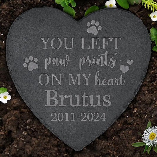 Pet Memorial Stone, Dog Memorial Stone, Dog Memorial Gifts for Loss of Dog, Pet Memorial Gifts, Pet Loss Sympathy Gift, Dog Bereavement Gifts, Dog Passing Away Gifts - You Left Paw Prints on My Heart