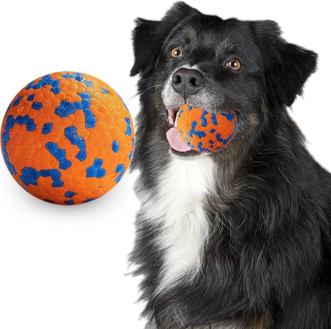 Dog Balls, Indestructible Dog Toy Ball for Aggressive Chewers, Durable High Elasticity Interactive Ball for Training Dog Catch and Fetch, Large Medium Small Dog and Puppies(Orange, 3in, 1pcs)