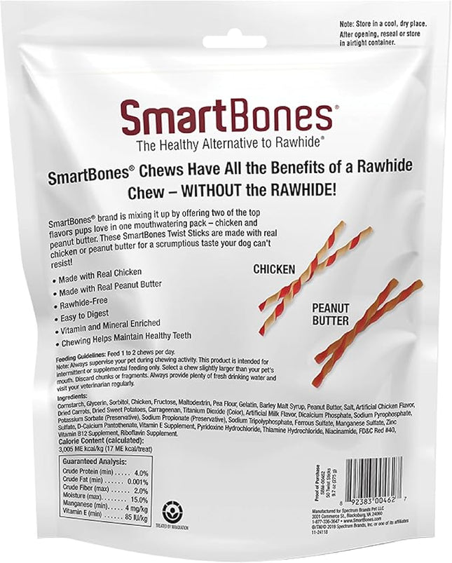 SmartBones Twist Sticks, Treat Your Dog to a Rawhide-Free Chew Made with Real Chicken and Vegetables