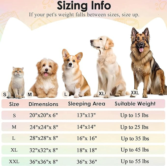 Extra Large Dog Beds, 36 Inch Human Dog Anxiety Relief Comfort Bed, Indestructible & Chew Proof Pet Beds (Rainbow)