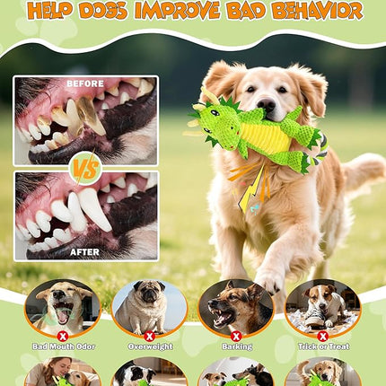 Interactive Squeaky Dog Chew Toy,Plush Dog Rope Toys for Small Medium and Large Dogs,Tug of War Dog Toys to Keep Them Busy,Training Reward Gift,Teeth Cleaning