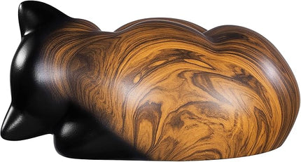 Pet Urns,Sleeping Resin Cremation Cat Urn, Cat Urns for Ashes, Small Animal Urn （Brown）…