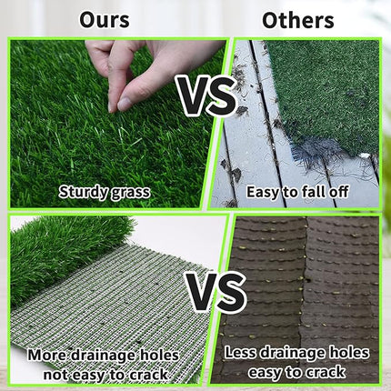 Grass Pad for Dogs 39.3 x 19.7 inches, Strong Absorbency Soft and Real Grass for Pets Potty Training, Easy to Clean Fake Grass for Dog Indoor Outdoor Use (1 Pack)