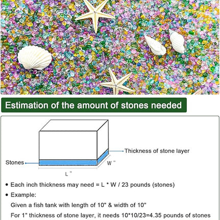 BXI 2.2 Lbs Small Aquarium Substrate Gravel Sand, Polished Smooth Fish Tank Gravel, Colorfast Uncoated Vibrant Blue Sea Glass, Decorative Stones for Vase Fillers, Fairy Garden, Potted Plants