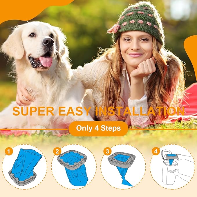 Jumbo Square Refill Bags 2 Pack – Lasts Up to 8 Months – Lavender Scented Dog Poop Bags for Dogs – Pet Waste Refills for Odor Control – Fits Pet Genie Dog Waste Disposal System & Litter Genie Pails