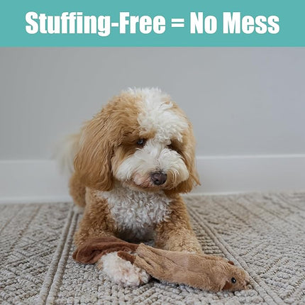 SPOT Skinneeez Beaver Dog Toy – 14" Stuffing-Free Plush Squeaky Dog Toy, Durable Interactive Toy for Small & Medium Dogs, Light to Moderate Chewers, Mess-Free Play