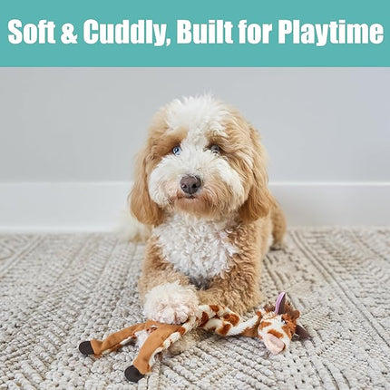 SPOT Skinneeez Giraffe 14 Inch Stuffing-Free Plush Squeaky Dog Toy – Soft Interactive Chew Toy for Small and Medium Dogs – Mess-Free Play for Light & Moderate Chewers