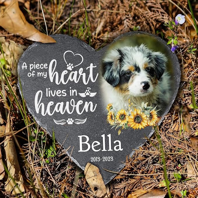 Gabita Personalized photo Dog Memorial Stone, Custom Pet Memorial Stone for Dogs, Dog Memory Stones for Garden, Sympathy Gift for Loss of Pet, Dogs Grave Marker Headstone