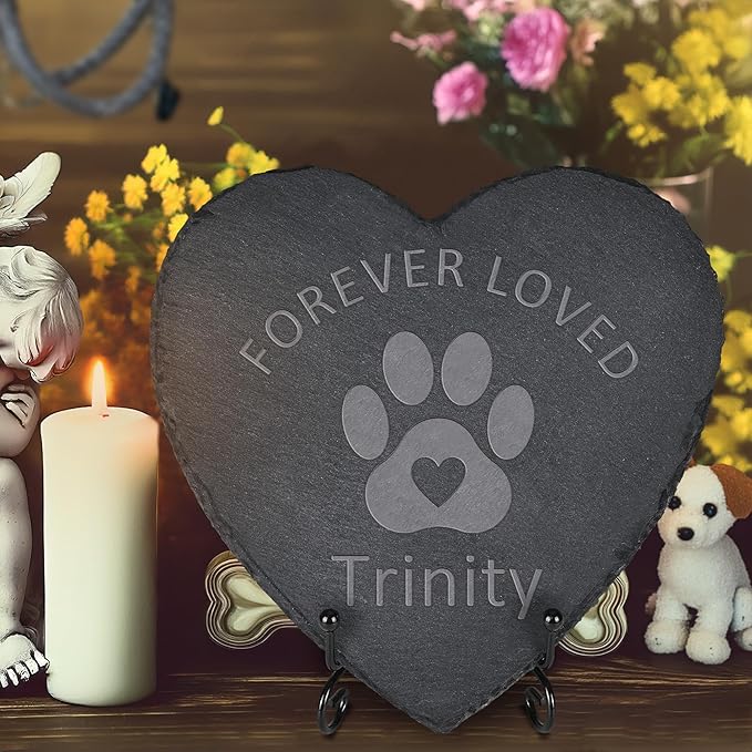 Pet Memorial Stone, Dog Memorial Stone, Dog Memorial Gifts for Loss of Dog, Pet Memorial Gifts, Pet Loss Sympathy Gift, Dog Bereavement Gifts, Dog Passing Away Gifts - Forever Loved