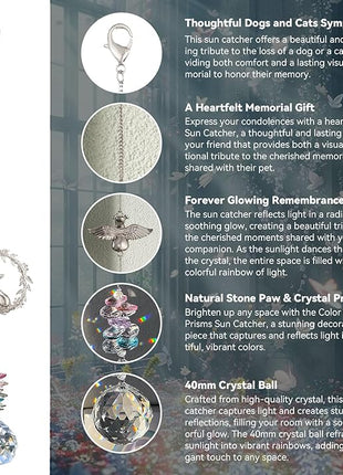 Cat Memorial Suncatcher - Lost of Cat Bereavement Gift Idea, Pet Loss Sympathy Gifts, Thoughtful Cats Remembrance Sun Catcher, Passing Away Remembrance Memory Gift