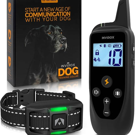 INVIROX 2026 Edition Dog Training Collar, 123 Levels for Reactive or Stubborn Dogs, 1100yd Long-Range E Collar, Waterproof Rechargeable System with Manual Bark Control for Large Dogs