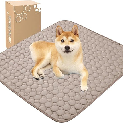 MICROCOSMOS Summer Cooling Mat & Sleeping Pad- Water Absorption Top, Materials Safe, Easy Carry, EZ Clean. Keep Cooling for Pets, Kids and Adults.(Brown, 36" x36")