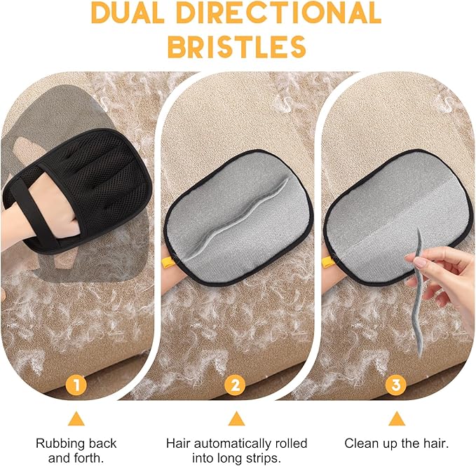 Magic Brush Pet Hair Remover, Upgrated Five-Finger Electrostatic Pet Hair Removal Gloves, Cat & Dog Hair Remover for Couch, Furniture,Clothing, Animal Fur Removal Tool, Cat Grooming Gloves-1PCS