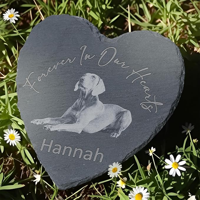 Pet Memorial Stone, Dog Memorial Stone, Dog Memorial Gifts for Loss of Dog, Pet Memorial Gifts, Loss of Pet Sympathy Gift, in Loving Memory Pet - Beloved Forever in Our Hearts - Heart Shaped