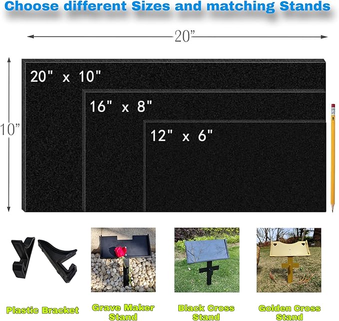 Personalized Pet Memorial Stones, Headstones for Pet, Dog, Cat, Black Granite Memorial Garden Stones,and Gifts for Lost Pets.