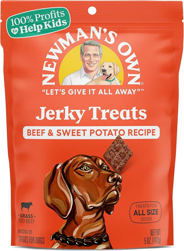 Newman's Own Jerky Treats for Dogs, 5-oz. (Pack of 6), Beef & Sweet Potato