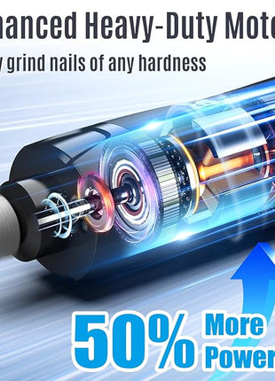 Casfuy New 6-Speed Dog Nail Grinder - 50% More Power Dog Nail Trimmers with 2 LED Lights Quiet 7h Running Time Electric Pet Nail Grinder File Toenail Grinder for Large Medium Small Dogs & Cats (Black)