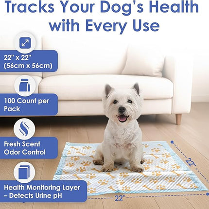 American Kennel Club Advanced Puppy Pads with Color-Changing Health+ Indicator and Ultra Absorbent Quick Dry Gel – 22''x22'' Leakproof Training Pads for Dogs – Fresh Scented – 100 Count