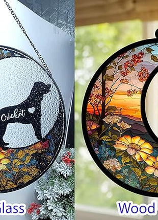 Cat Memorial Suncatcher, Personalized with Name Date Cats Breeds Suncatcher, Pet Loss Memorial Sympathy Gift, Stained Glass Light Catcher, Gifts for Pet Lovers, Christmas Ornament Window Hangings