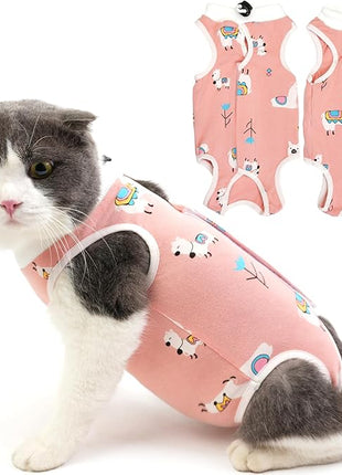 Cat Recovery Suit for Spay Abdominal Wounds, Breathable Cat Onesie for Cats After Surgery Female, Kitten Surgical Recovery Suit Female Cone of Shame Alternative for Cats Anti Licking