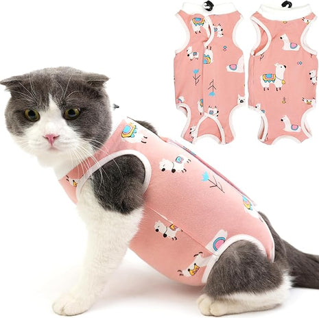 Cat Recovery Suit for Spay Abdominal Wounds, Breathable Cat Onesie for Cats After Surgery Female, Kitten Surgical Recovery Suit Female Cone of Shame Alternative for Cats Anti Licking