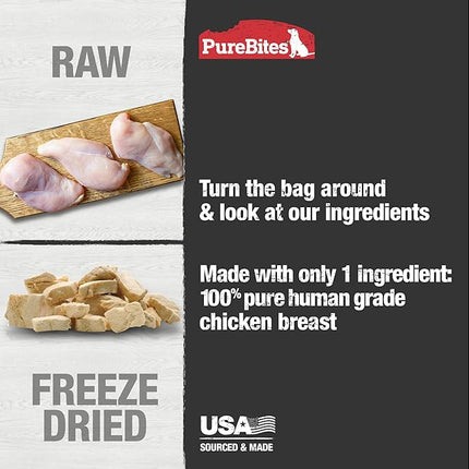 PureBites Chicken Freeze Dried Dog Treats, 1 Ingredient, Made in USA, 6.2oz
