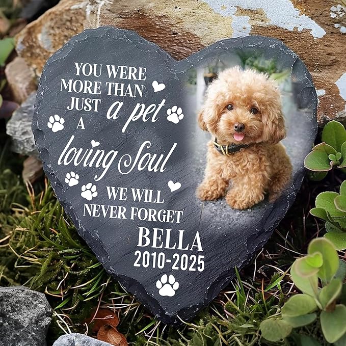 Personalized Dog Memorial Gifts for Loss of Dog, Custom Pet Memorial Stone with Photo Name Date, Stones for Dogs, Gift for Cat Lovers, Bereavement Sympathy Gift for Pet Lover, Quote 9
