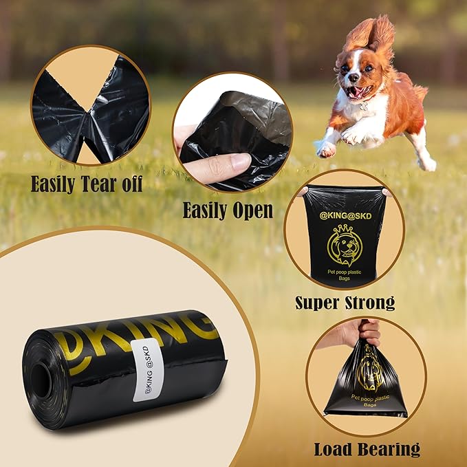 Dog Poop Bags, 20 Rolls (300 Bags) Value Pack Dispenser, Walking and Training Puppy Accessories, Hands-Free Carrier, Supports Small, Medium, Large Breeds. Committed to Give Back to Charity