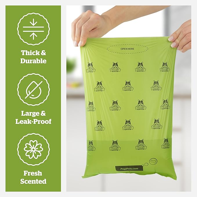 Pogi’s Dog Poop Bags – Leak-Proof & Extra Thick Pet Waste Bags (Fresh Scent, 60 Rolls, 900-Count)