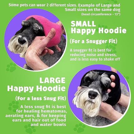 Happy Hoodie The Original Dog & Cat Calming Band - American Brand - Anxiety Relief/Noise Protection-Grooming-Thunder-Fireworks (XS, Pink) - Since 2008