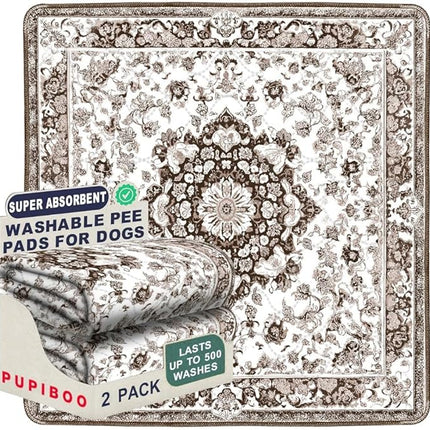 PUPIBOO Washable Pee Pads for Dogs and Cats - Super Absorbent Reusable Puppy Training Pads - 100% Waterproof, Leak-Proof & Non-Slip Whelping Pads for Pet Housebreaking