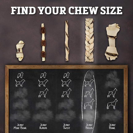 Buffalo Range Rawhide-Free Dog Treats – Braided Jerky Chews Made with Grass-Fed Buffalo – Hickory Smoked Flavor High Protein Dog Chews – Natural Rawhide Alternative Treat – 10 Count