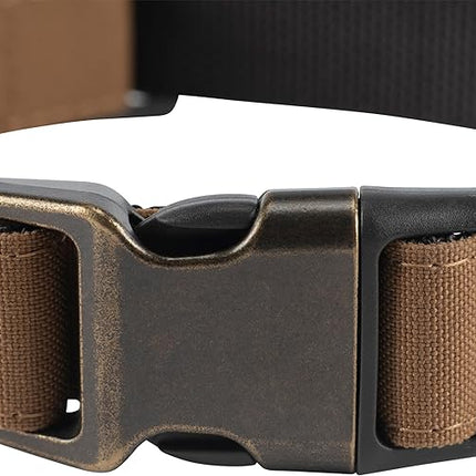 Carhartt Nylon Duck Dog Collar, Fully Adjustable Durable 2-Ply Cordura Nylon Canvas Collars for Dogs, Carhartt Brown, Large