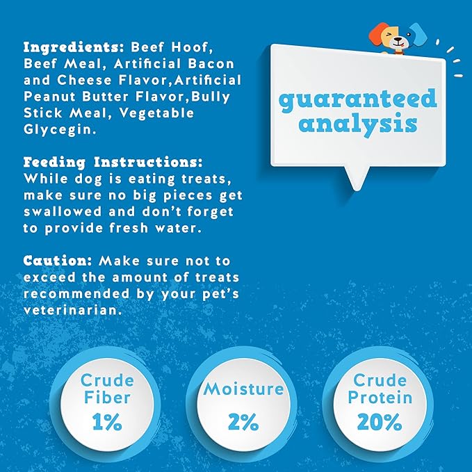 Jack&Pup Filled Cow Hooves for Dogs, Cow Hoofs for Dogs, Natural Dog Chews, Stuffed Bones (Peanut Butter Flavor) 5 Pack