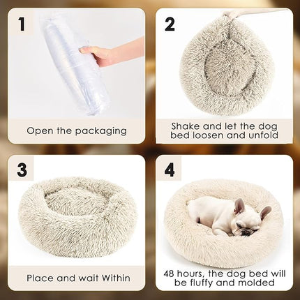 Extra Large Dog Beds, 36 Inch Human Dog Anxiety Relief Comfort Bed, Indestructible & Chew Proof Pet Beds (Light Brown)