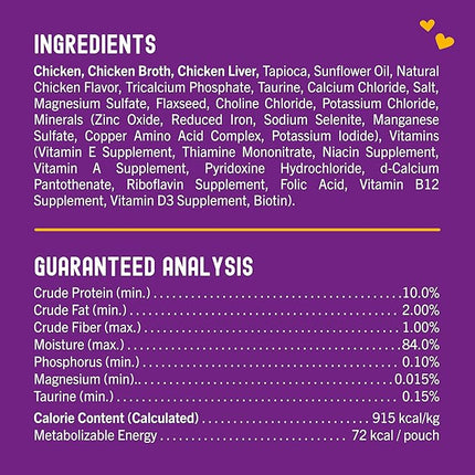 Stella & Chewy's Carnivore Cravings Wet Cat Food - Premium Pouches - Grain Free, High Protein Chicken & Chicken Liver - Perfect for Pickey Eaters - Complete Meal or Topper (2.8 oz, 12 Pack)