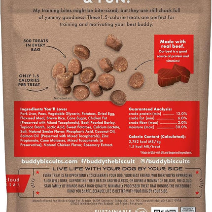Buddy Biscuits Trainers Training Bites Soft & Chewy Dog Treats, Beef, 10 oz. Bag