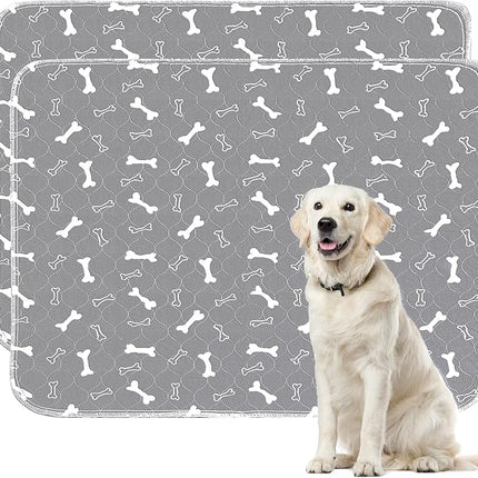 Washable Pee Pads for Dogs,2 Pack 48"x60" Reusable Puppy Training Pads, Ultra-Absorbent and Leak-Proof Whelping Pads , Extra Large Potty Playpen Mat for Incontinence, Housebreak, Crate
