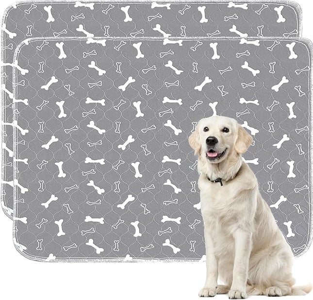Washable Pee Pads for Dogs,2 Pack 48"x60" Reusable Puppy Training Pads, Ultra-Absorbent and Leak-Proof Whelping Pads , Extra Large Potty Playpen Mat for Incontinence, Housebreak, Crate