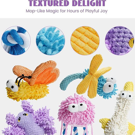 Nocciola Plush Squeaky Dog Toys, Cute Durable Stuffed Crinkle Puppy Pet Chew Toys for Large Medium Small Dogs - Spider