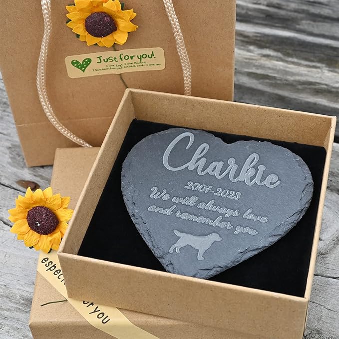 Pet Memorial Gifts Personalized Memorial Stone - Gifts for Loss of Dog - Remembrance Bereavement Gifts for Loss of Pet - Dog Memorial Gifts for Loss of Dog - 4''×4''/10×10cm