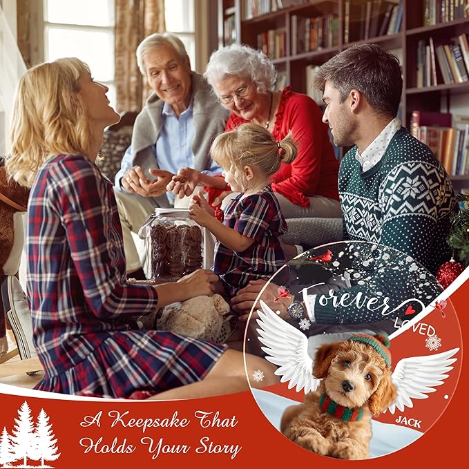 Pavo Picture Frame Dog Memorial Christmas Ornaments 2025, Personalized Pet Photo Ornaments, Acrylic Keepsake 4–6 Inches, Loss of Dog Sympathy Gift, Cat Memorial Gifts for Loss of Cat