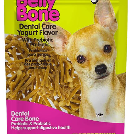 Fido - Belly Bones for Dogs, 100 Yogurt Flavor Mini Dog Dental Treats(100 Count) - Made in USA - For Extra Small Dogs - Plaque and Tartar Control for Fresh Breath, Digestive Health Support