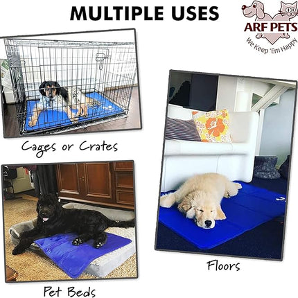 Arf Pets Dog Cooling Mat 23” x 35” Pad for Kennels, Crates, Beds, Non-Toxic, Durable Solid Self Cooling Gel No Refrigeration or Electricity Needed