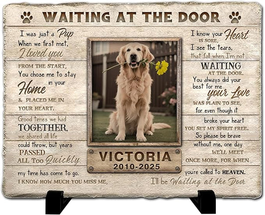 Personalized Pet Memorial Stone, Custom Dog Memorial Gifts for Loss of Dog with Photo Name Date, Dog Remembrance Gift, Loss of Dog Sympathy Gift for Dog Cat Lovers (Quote 2)