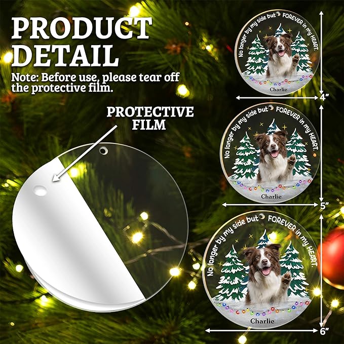 Pavo Personalized Picture Frame Pet Memorial Gifts for Dogs, Cats, Pets - Personalized Decorative Hanging Ornaments 4–6 Inches, Loss of Dog Sympathy Gift, Cat Memorial Gifts for Loss of Cat